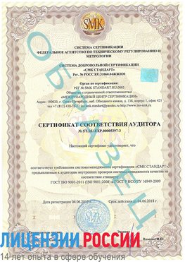 Образец сертификата соответствия аудитора №ST.RU.EXP.00005397-3 Чапаевск Сертификат ISO/TS 16949